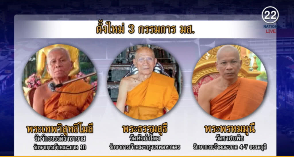 มส.รับทราบจับ 3 พระชั้นผู้ใหญ่ เตรียมตั้งกรรมการใหม่ทดแทน มส.รับทราบจับ 3 พระชั้นผู้ใหญ่ เตรียมตั้งกรรมการใหม่ทดแทน