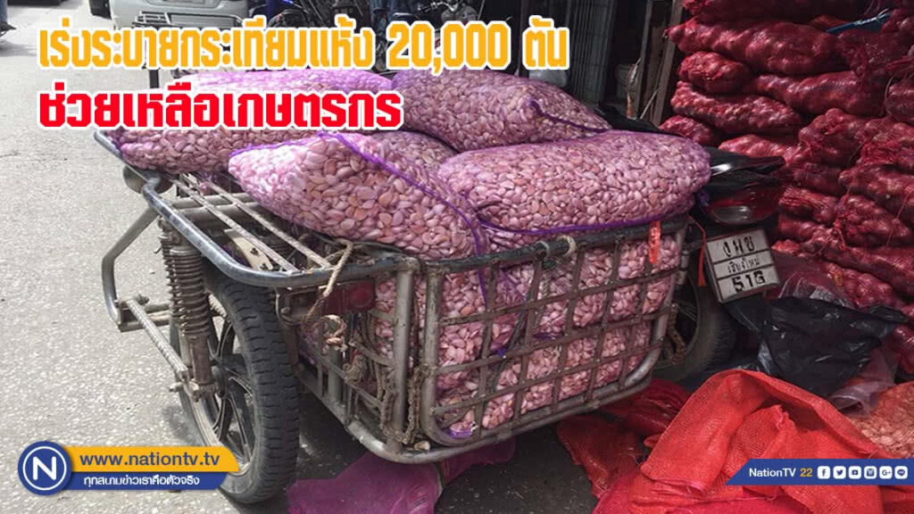 พาณิชย์เร่งระบายกระเทียมแห้ง 20,000 ตัน ช่วยเกษตรกร(มีคลิป)