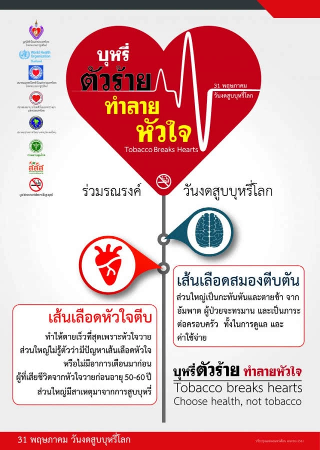 31 พฤษภาคม วันงดสูบบุหรี่โลก คนไทย 11 ล้านคน ยังสูบบุหรี่!!