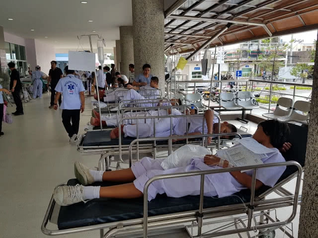 หามเด็กนักเรียน 70 ชีวิตส่ง รพ.วุ่น! หลังเกิดอาการอาหารเป็นพิษ