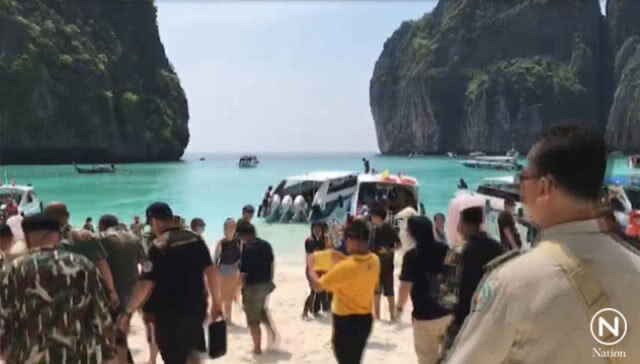 ปิดอ่าวมาหยา 4 เดือน เจ้าหน้าที่วางทุ่นห้ามเข้าแล้ว