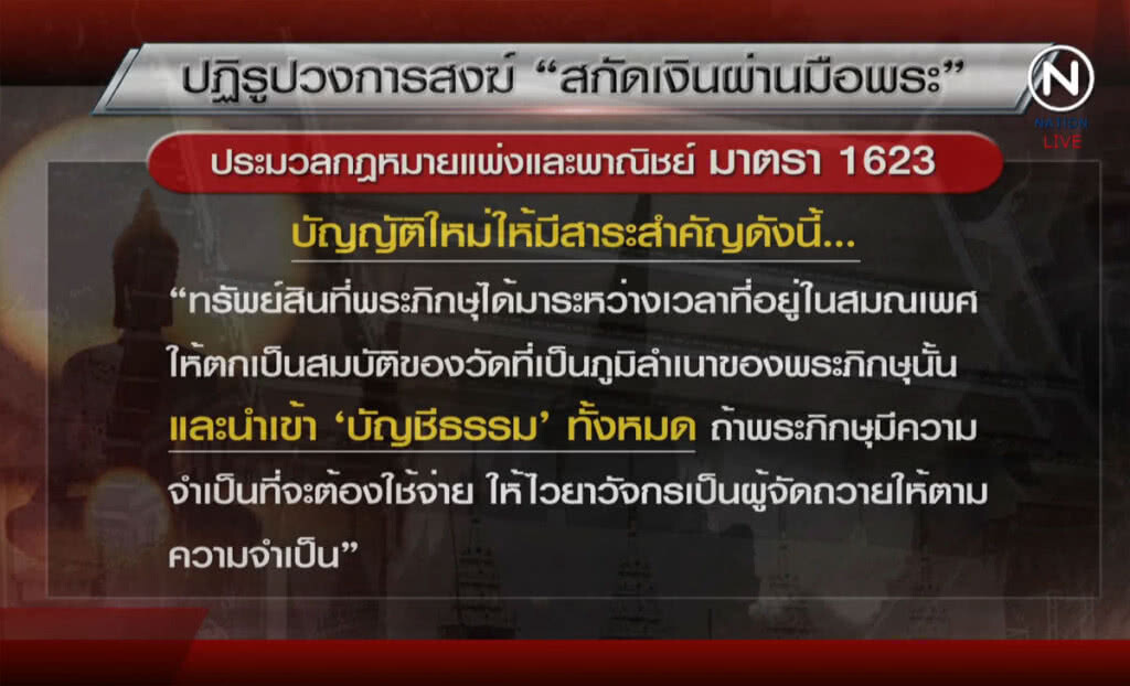 (คลิปข่าว) ปฏิรูปวงการสงฆ์ "สกัดเงินผ่านมือพระ"