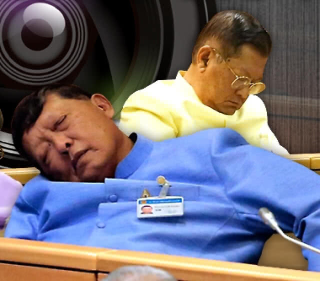 "พล.อ.อ.ชาลี" ไม่แก้ตัว "นพ.ธำรง" ไม่ตอบ เหตุงีบหลับคาประชุมสภาฯ