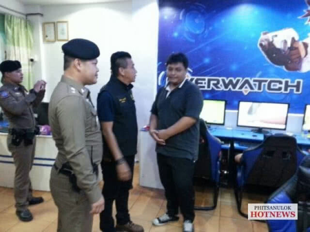 นายอำเภอ พิษณุโลก นำตรวจสถานบริการร้านเกมส์ป้องกันพนันบอลโลก