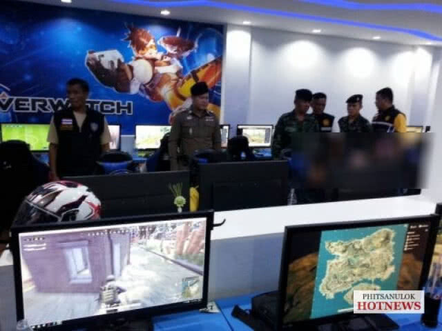 นายอำเภอ พิษณุโลก นำตรวจสถานบริการร้านเกมส์ป้องกันพนันบอลโลก
