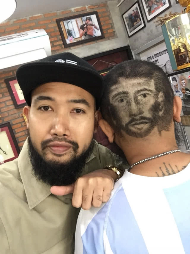 ทึ่ง แกะลายผมรูป "เมสซี่" (มีคลิป)