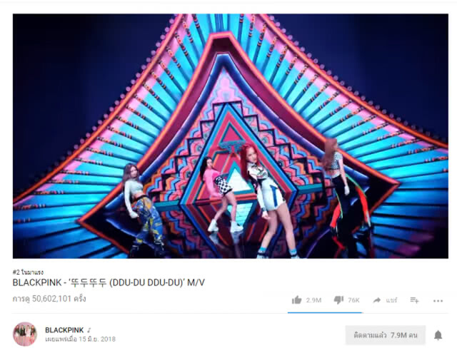 สถิติใหม่วงเกิร์ลกรุ๊ปฝั่งเคป๊อป "BLACKPINK" ปล่อยซิงเกิ้ลใหม่ 2 วัน ทะลุ 50 ล้านวิว!