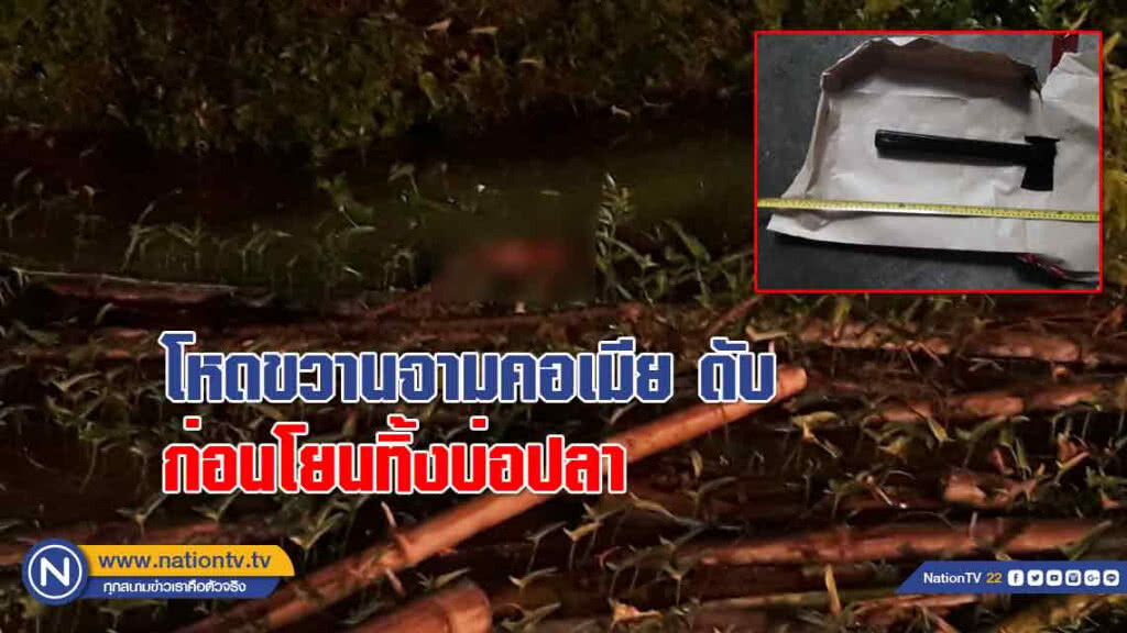 โหด! ขวานจามคอเมีย ก่อน"โยนทิ้งบ่อปลา" เหตุหึงหวง