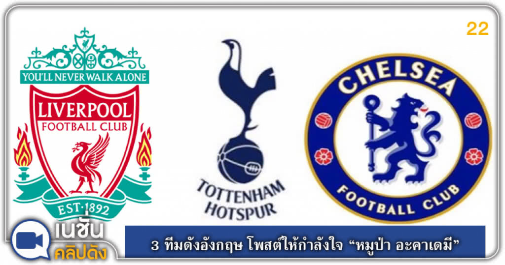 3 ทีมดังอังกฤษ โพสต์ให้กำลังใจ "หมูป่า อะคาเดมี" 3 ทีมดังอังกฤษ โพสต์ให้กำลังใจ "หมูป่า อะคาเดมี"