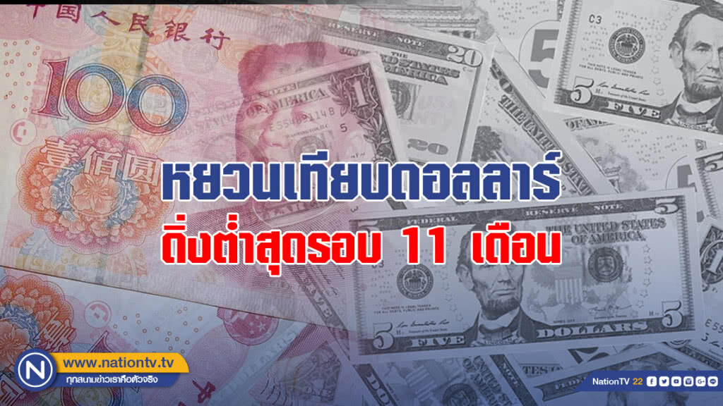 หยวนเทียบดอลล์ดิ่งต่ำสุดรอบ 11 เดือน หยวนเทียบดอลล์ดิ่งต่ำสุดรอบ 11 เดือน