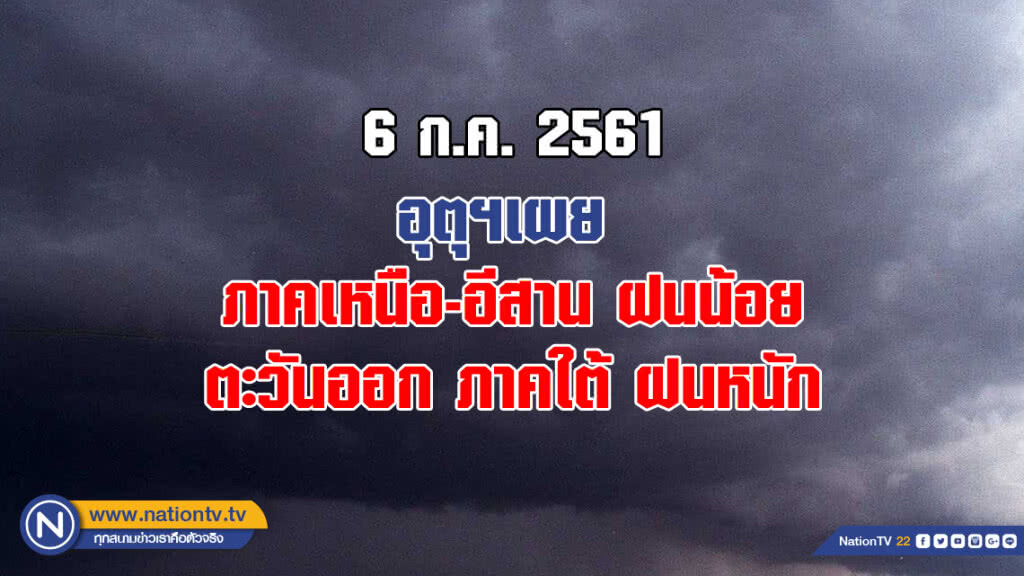 อุตุฯเผย ภาคเหนือ-อีสาน ฝนน้อย ภาคใต้ ฝนหนัก