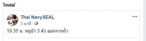 เพจ"ซีล"ยืนยัน ทีมหมูป่าออกจาก"ถ้ำหลวง"แล้ว 4 คน