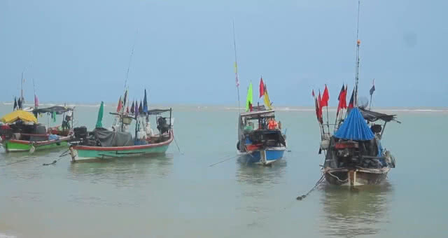เรือประมงใน 3 อำเภอที่พังงา กว่า 100 ลำหยุดออกจับปลา หลังอุตุฯ แจ้งเตือนคลื่นสูง 2-4 เมตร (ชมคลิป)