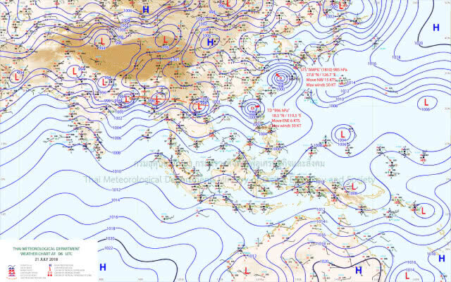อุตุฯ เผย ฝนตกหนัก 19 จังหวัด