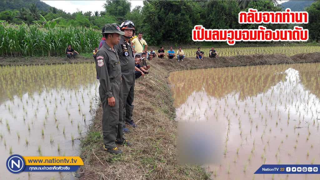 กลับจากทำนาเป็นลมวูบจมท้องนาดับ