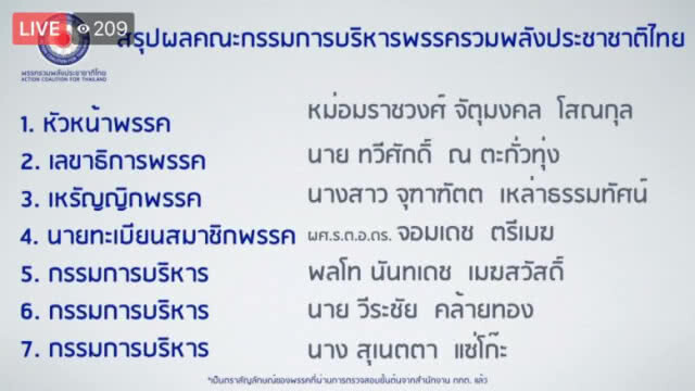 พรรคกำนันสุเทพ เลือก"หม่อมเต่า" นั่งหัวหน้าพรรค