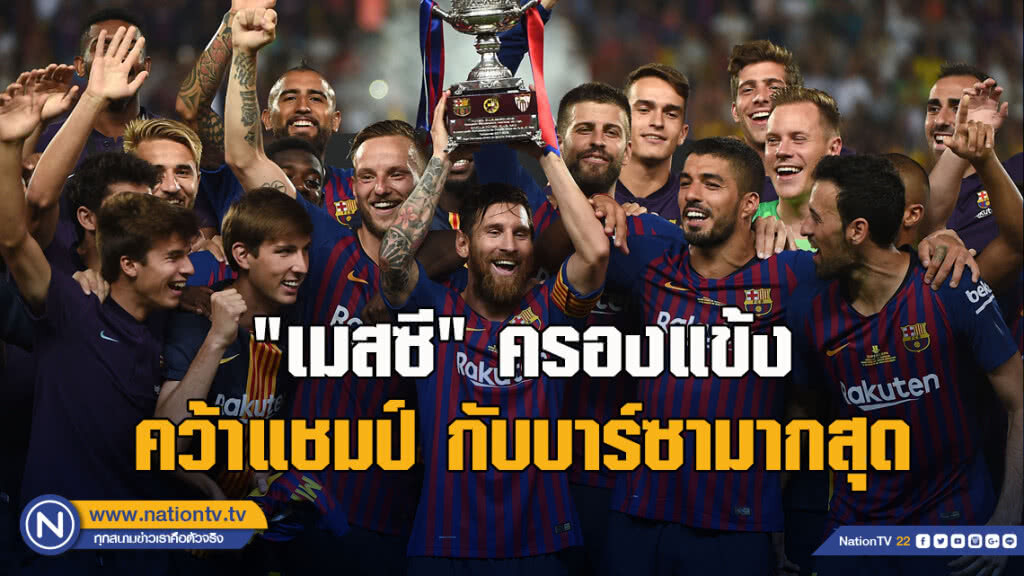 "เมสซี" ครองแข้งคว้าแชมป์กับบาร์ซามากสุด "เมสซี" ครองแข้งคว้าแชมป์กับบาร์ซามากสุด