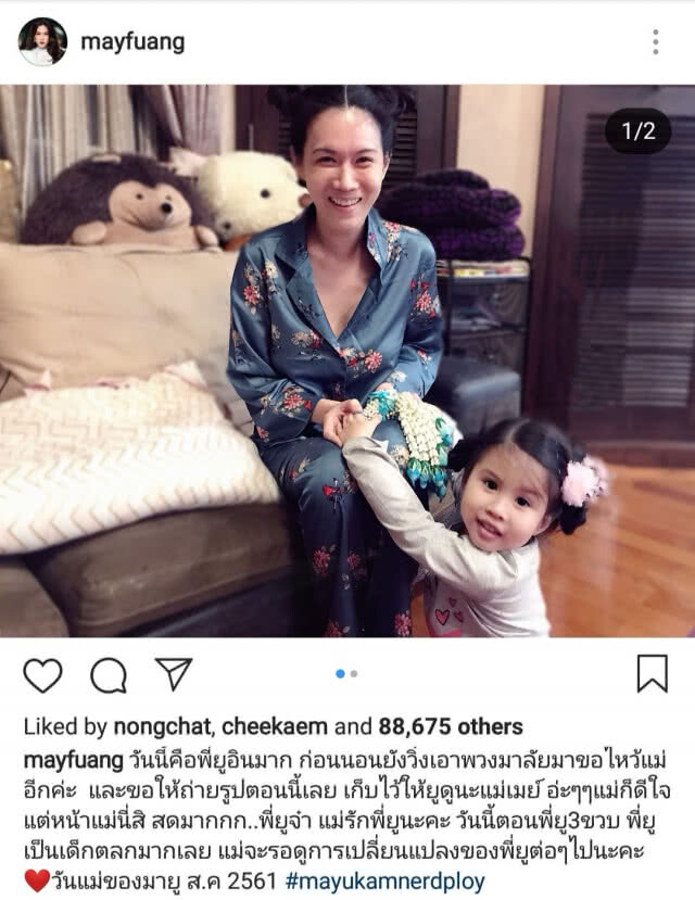 ศิลปินนักแสดง แสดงตัวอย่างที่ดีจากแม่สู่ลูก(ของแม่)