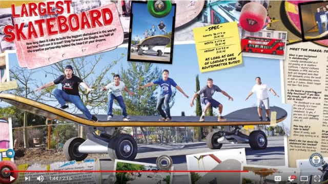 มันใหญ่มาก!  สเก็ตบอร์ดยาว 35 ฟุตทำสถิติกินเนสส์มีขนาดใหญ่ที่สุดในโลก
