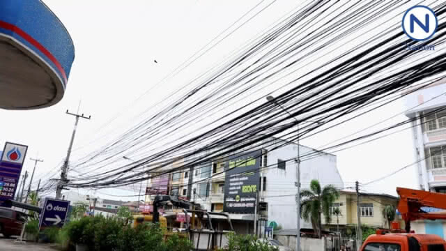 นอภ.สัตหีบ นำทัพ 4 ฝ่าย จัดระเบียบสายไฟรอบเมือง ยกระดับความเจริญรองรับ EEC