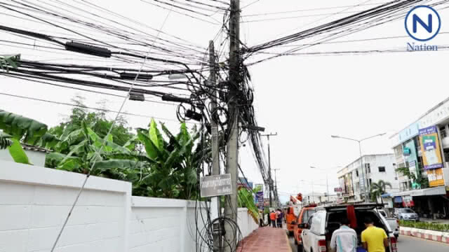 นอภ.สัตหีบ นำทัพ 4 ฝ่าย จัดระเบียบสายไฟรอบเมือง ยกระดับความเจริญรองรับ EEC