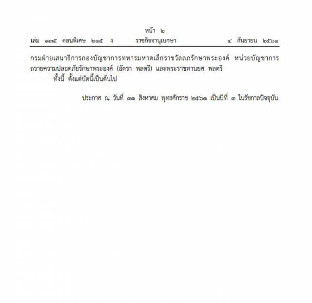 โปรดเกล้าฯ แต่งตั้ง "พล.ต.ท.ฐิติราช-พ.อ.ธนภัทร" เป็นข้าราชการในพระองค์