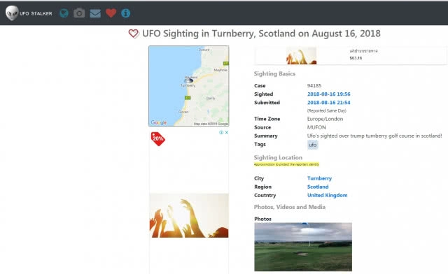 ฝรั่งแห่แชร์! ภาพถ่ายติดแสงประหลาดตอน "ทรัมป์" กำลังตีกอล์ฟ
