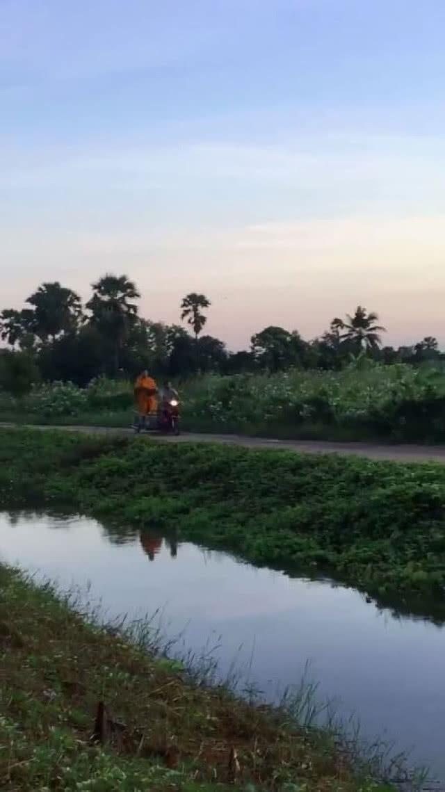 สุดฮา!พระยืนบน 3 ล้อ ออกบิณฑบาตชาวเน็ตยกย่อง....สุดยอดแห่งการทรงตัว