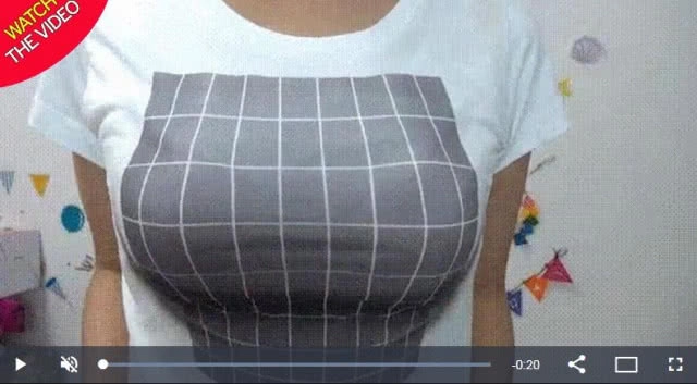 ขายหมดแล้ว! เสื้อยืดญี่ปุ่นสกรีน 3 มิติให้หญิงผู้สวมดูมีหน้าอกใหญ่พิเศษ