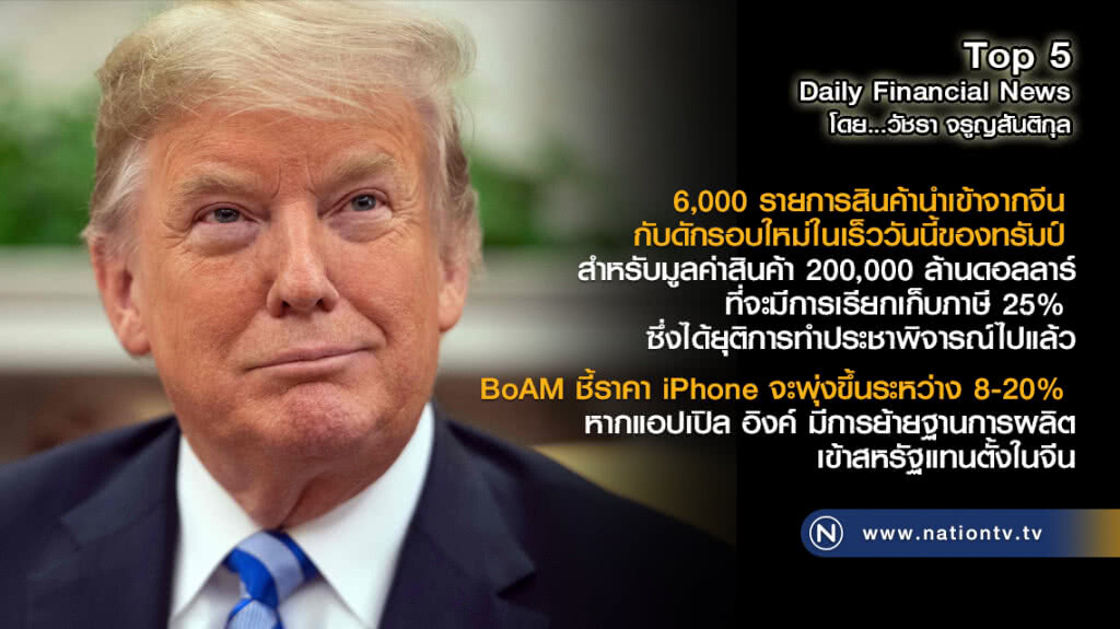 หกพันรายการสินค้านำเข้าจากจีน กับดักรอบใหม่ในเร็ววันนี้ของทรัมป์
