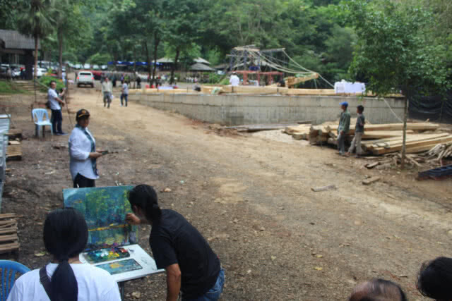 วางเสาเอกแล้ว ศาลาอนุสรณ์"ถ้ำหลวง"