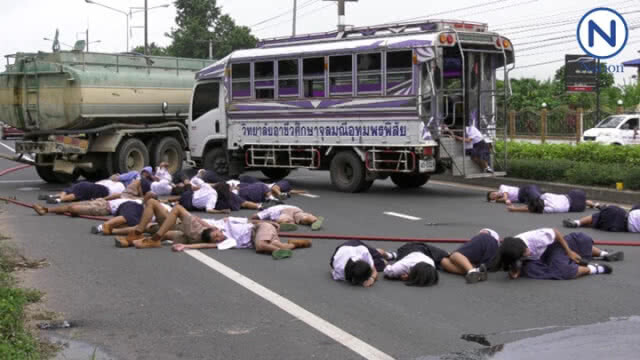 (มีคลิป) ซ้อมอุบัติเหตุ จนคนแตกตื่นนึกว่าเรื่องจริง