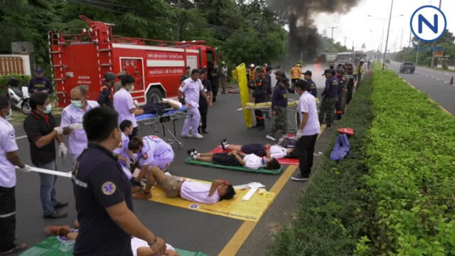 (มีคลิป) ซ้อมอุบัติเหตุ จนคนแตกตื่นนึกว่าเรื่องจริง