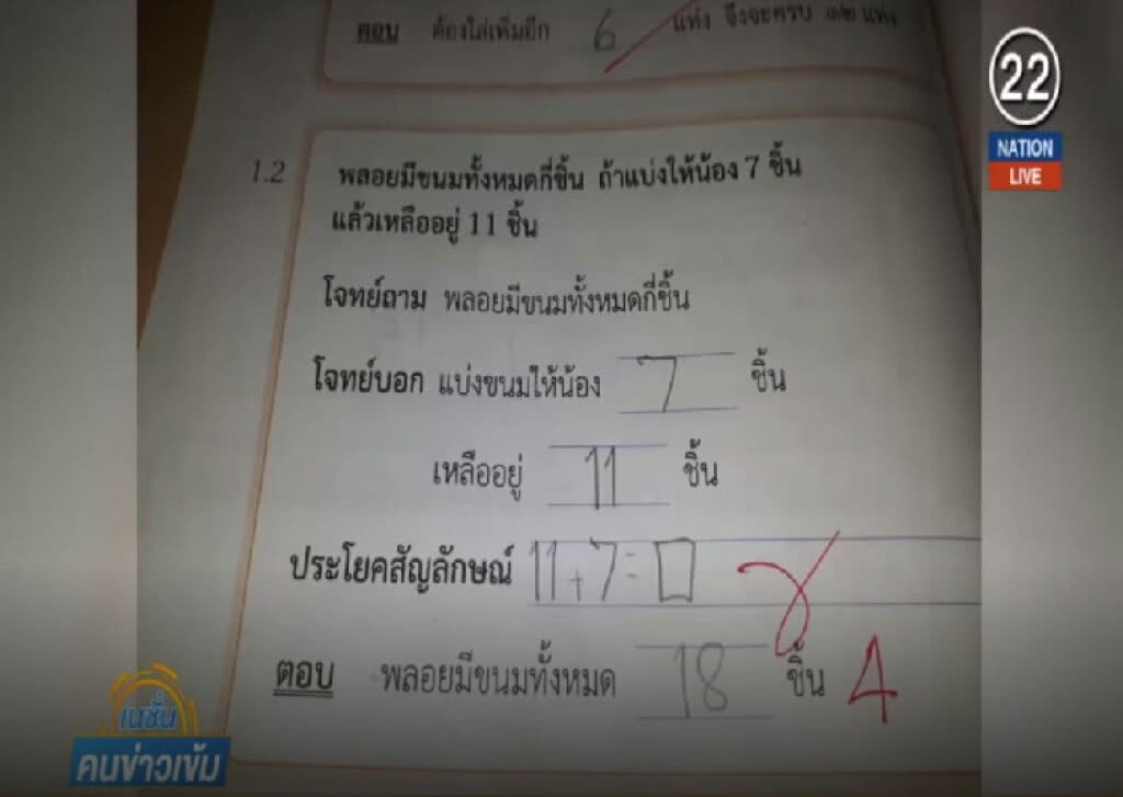(คลิปข่าว) ครูรับเบลอ ตรวจการบ้าน ป.1 ผิด