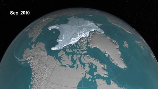 นาซ่า เผยคลิป น้ำแข็งขั้วโลกเหนือเหลือน้อยเต็มทน