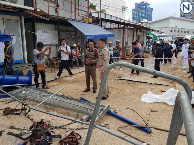 "ทาวเวอร์เครน"  ขัดข้อง ร่วงทับคนงาน ดับ 1 สาหัส 4