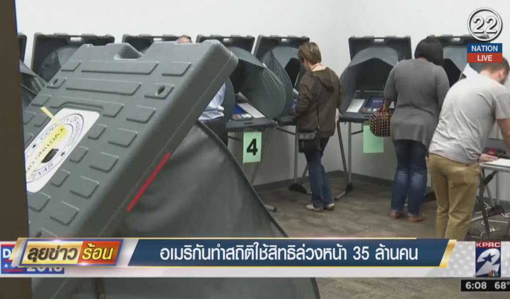 (คลิปข่าว) อเมริกันทำสถิติใช้สิทธิล่วงหน้า 35 ล้านคน