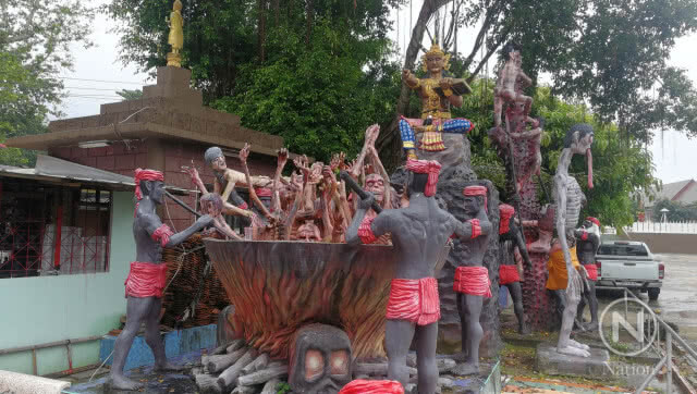 สร้างนรกจำลองกลางวัดเตือนสติคนอย่าผิดศีล 5