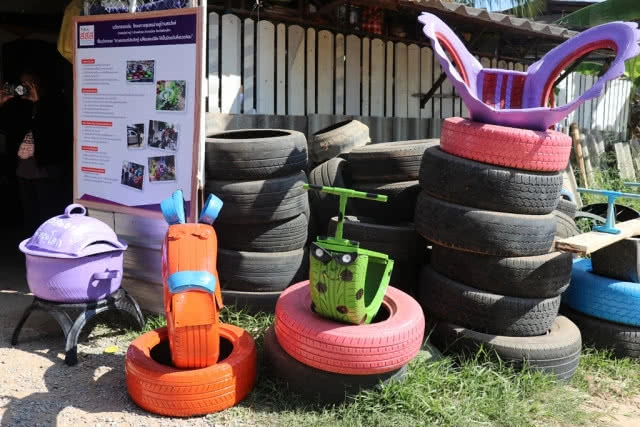 ยางรถยนต์ประดิษฐ์สร้างรายได้เสริมในครัวเรือน
