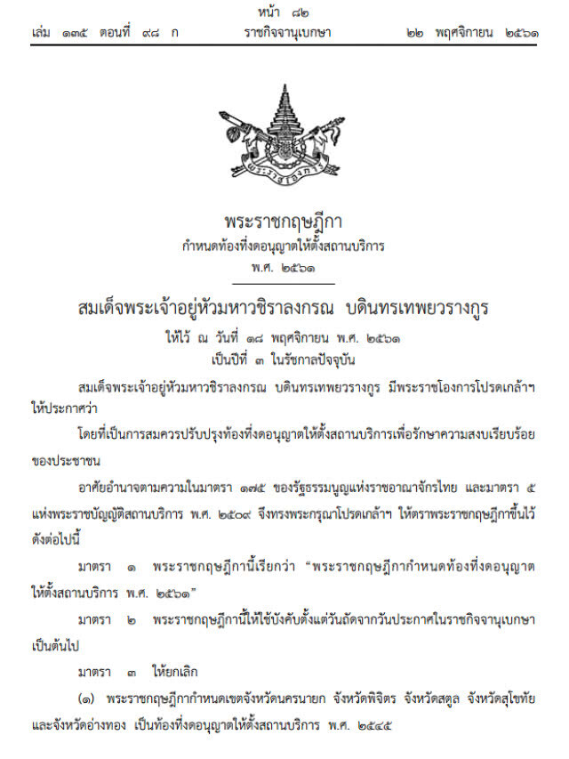สั่ง 22 จังหวัด งดอนุญาตตั้งสถานบริการ เว้นกาญจนฯ-ศรีสะเกษ-อยุธยา-หนองบัว