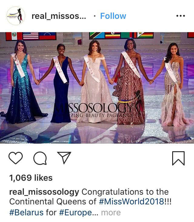 คนแรกของไทย! นิโคลีน คว้ารองอันดับ 1 Miss World 2018