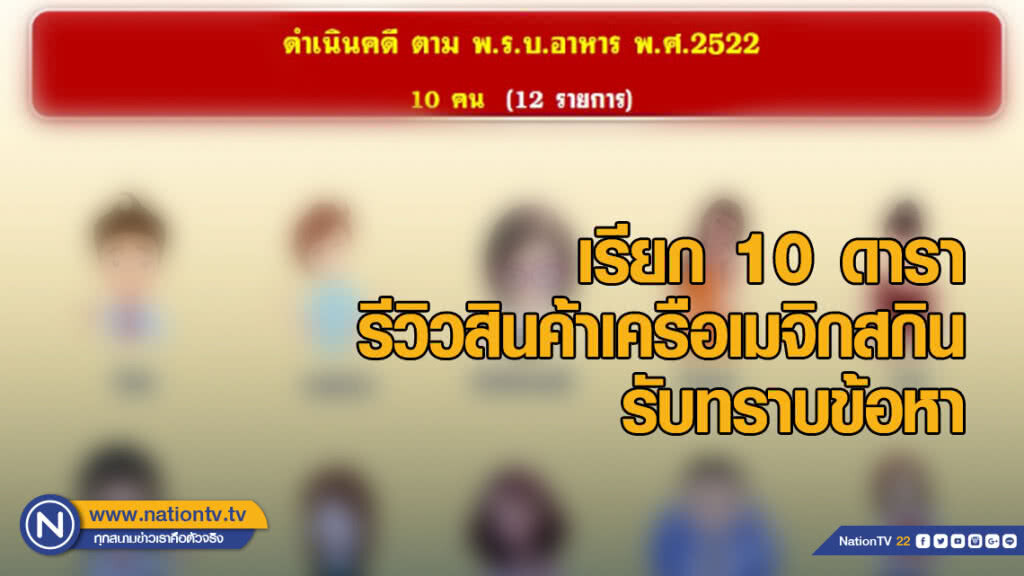 เรียก 10 ดารา รีวิวสินค้าเครือเมจิกสกิน รับทราบข้อหา