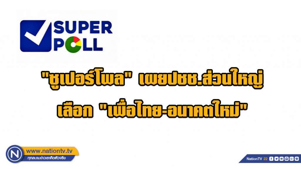 "ซูเปอร์โพล" เผยปชช.ส่วนใหญ่ เลือก "เพื่อไทย-อนาคตใหม่"