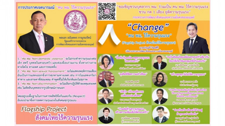 รมว.พม. นำประกาศเจตนารมณ์ "คน พม. ไร้ความรุนแรง" รับปีใหม่ 2562