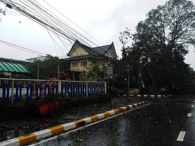 "ปาบึก" แผลงฤทธิ์ ถล่มเมืองคอน เสาไฟฟ้าล้ม-หลังคาปลิว