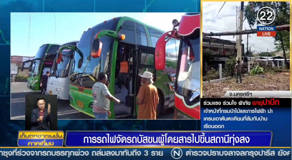 (คลิปข่าว) การรถไฟจัดรถบัสขนผู้โดยสารไปขึ้นสถานีทุ่งสง