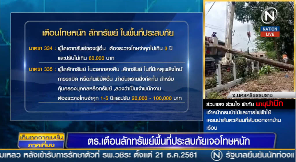 (คลิปข่าว) ตำรวจเตือน ลักทรัพย์ในพื้นที่ประสบภัยเจอโทษหนัก