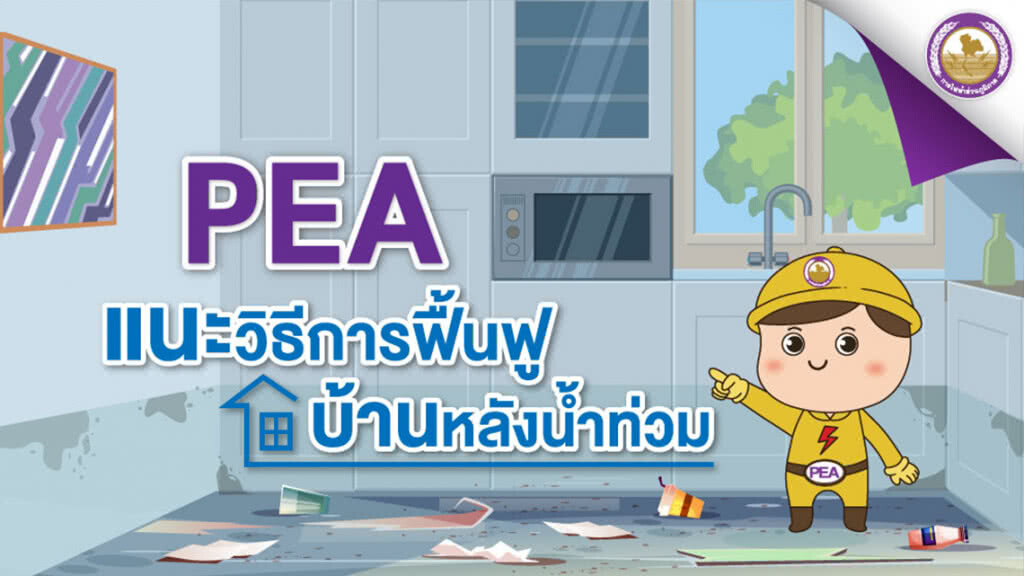PEA แนะนำประชาชนเตรียมตัวเข้าบ้านหลังน้ำลด