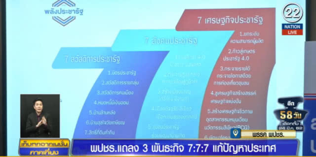 พลังประชารัฐ ชู 3 พันธกิจ สร้างชาติให้ยั่งยืน