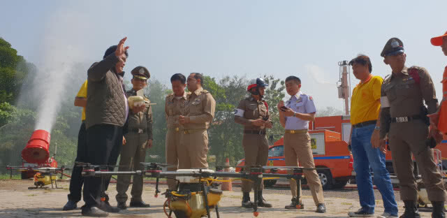 เอกชนส่งโดรนช่วย "มหาชัย" แก้ PM 2.5 เกินมาตรฐาน